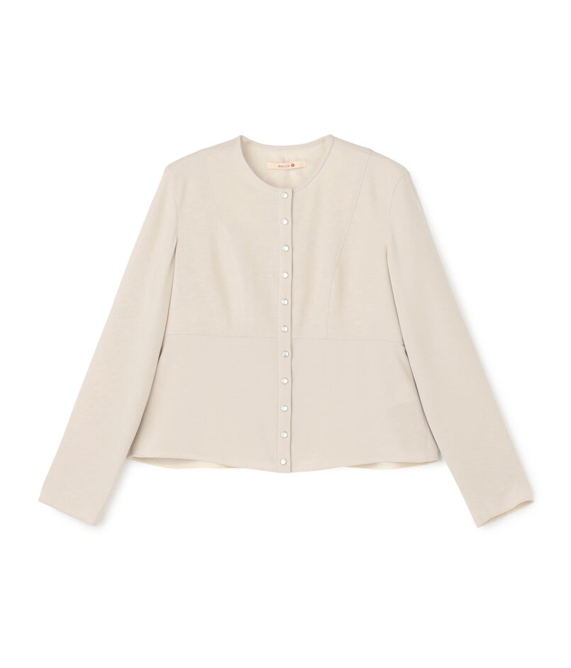 〈MORE10%OFF対象〉ジョーゼットサテン ペプラムブラウス
