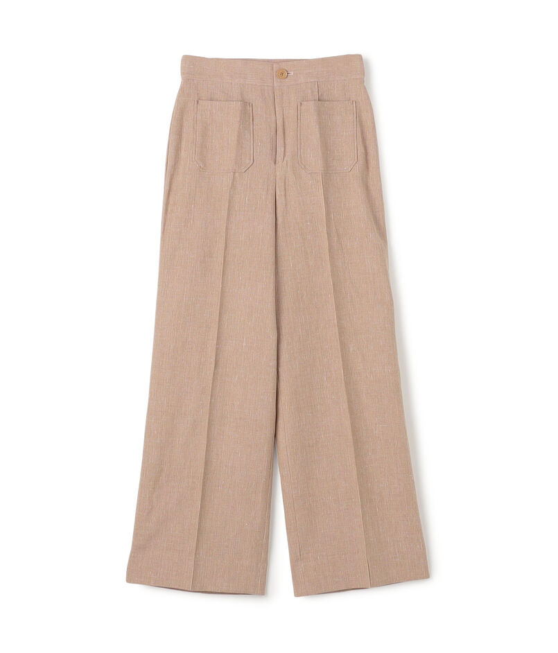 コットンリネンスラブ ポケットワイドパンツ