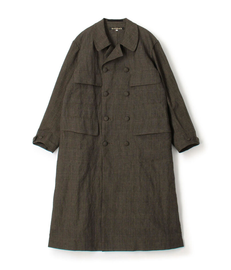 HAVERSACK ウールリネングレンチェック アトリエコート HAVERSACK ウールリネングレンチェック アトリエコート