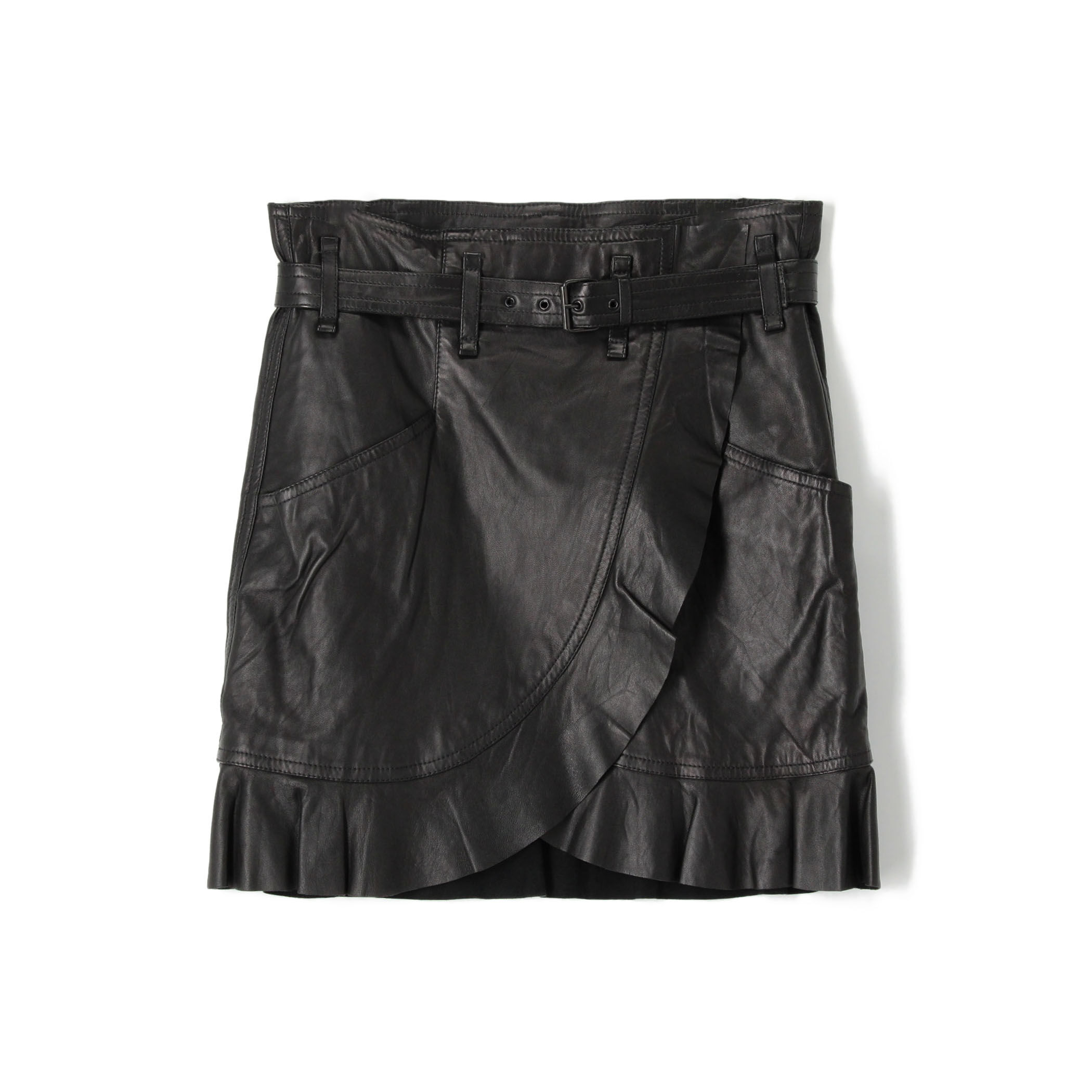 ISABEL MARANT ETOILE QING ラムレザー ミニスカート