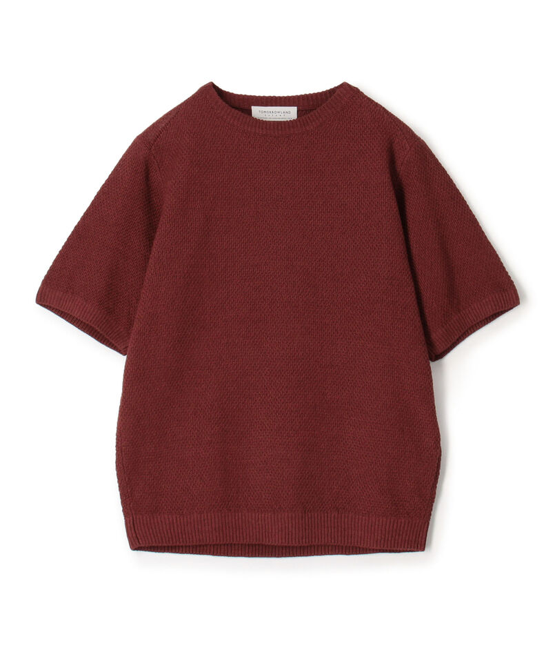 TOMORROWLAND tricot コットンリネン モスステッチ柄クルーネック半袖ニット