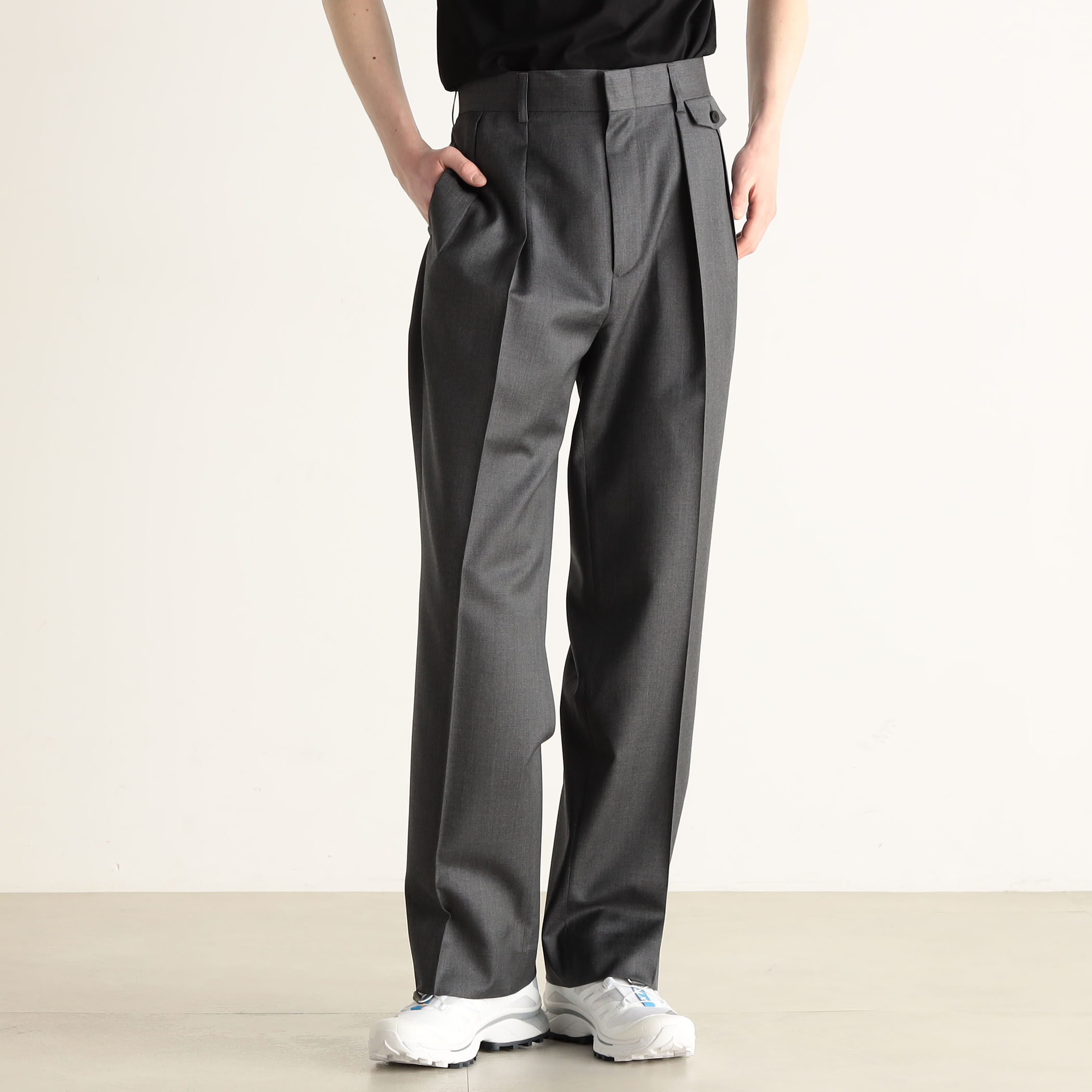 Ermenegildo Zegna ゼニア　2タック　スラックス　オリーブ　48 trim_ofkss_item136ffb00b78d11e