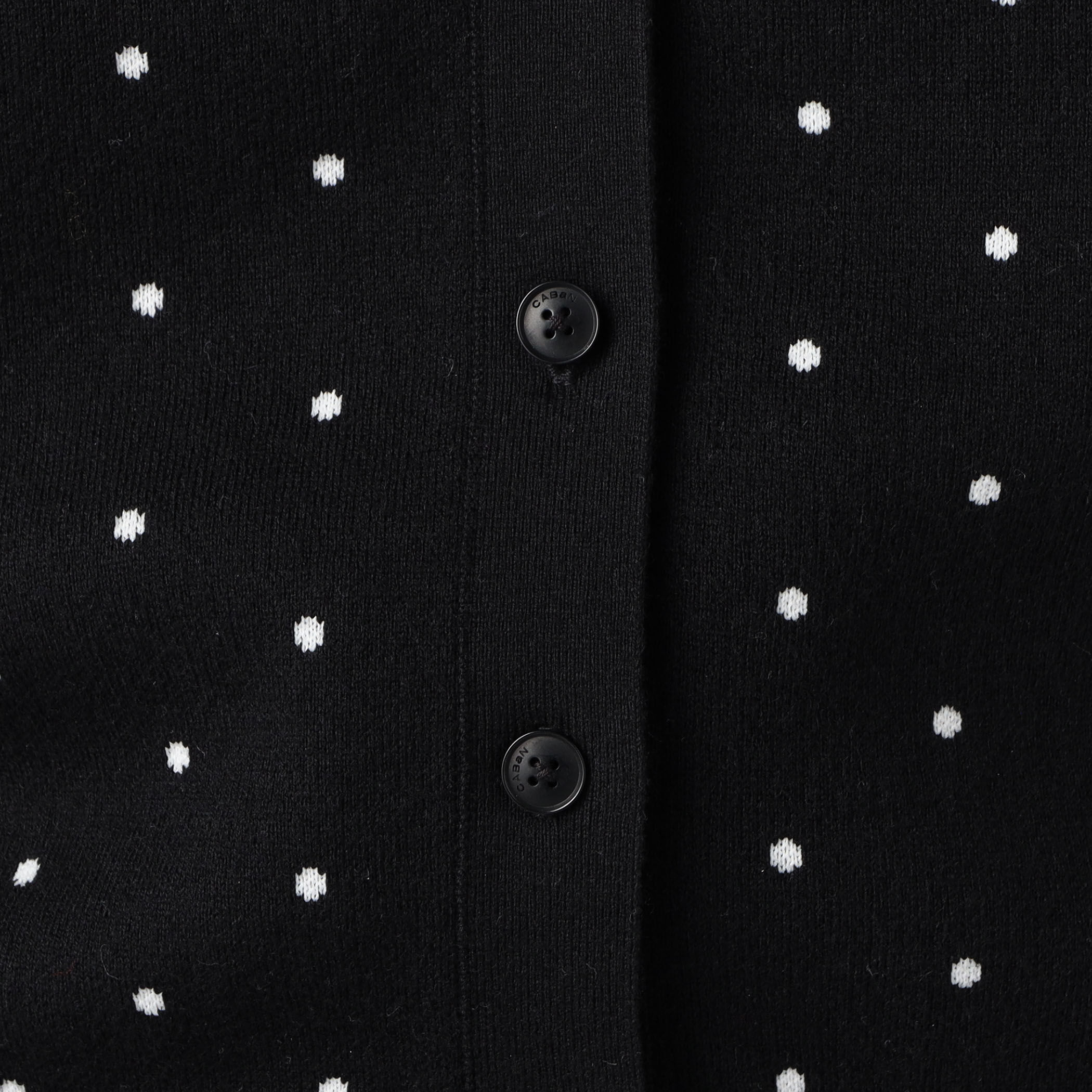 コットンカシミヤ ドットジャカードクルーネックカーディガン