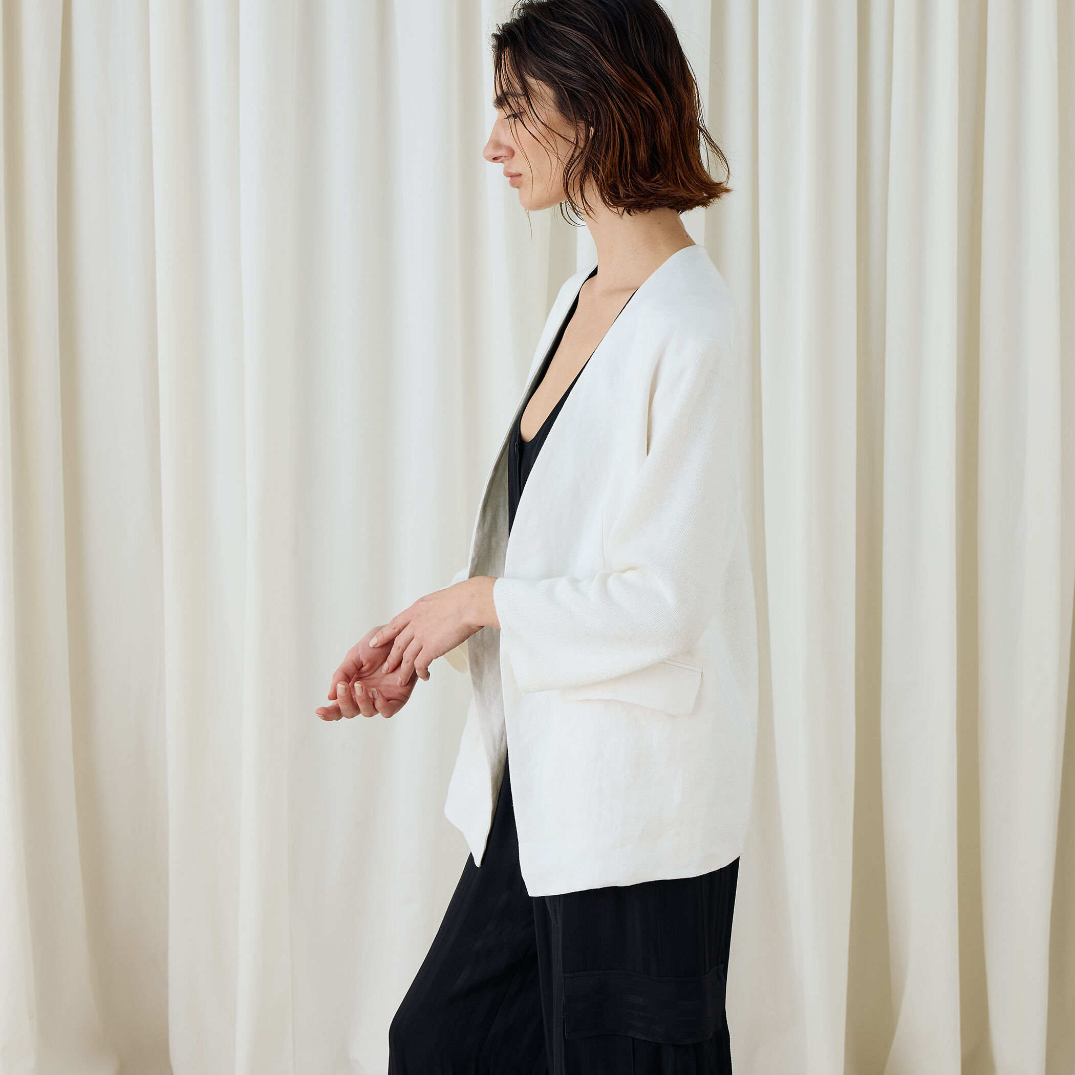 ファブリックコンビ Vカラージャケット｜トゥモローランド 公式通販