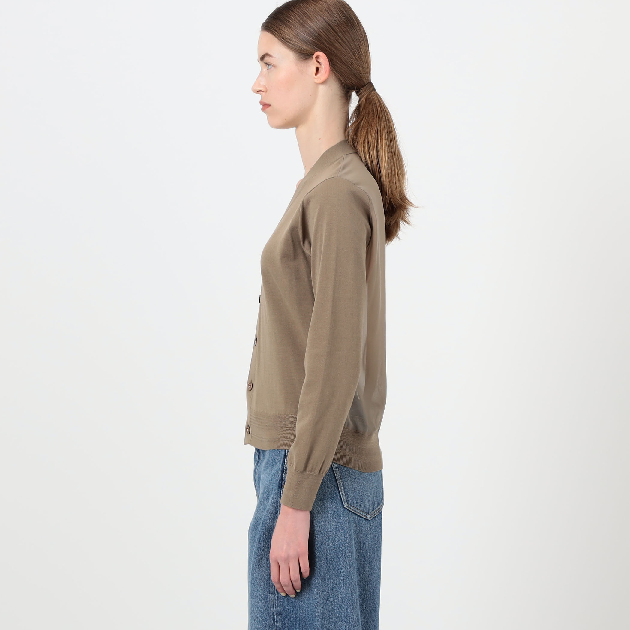 HYKE SHEER BACK KNIT CARDIGAN｜トゥモローランド 公式サイト