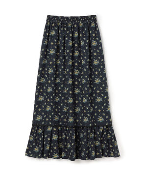 レーヨンプリント ティアードマキシスカート