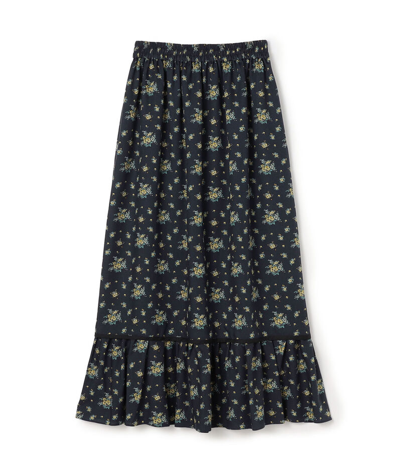 レーヨンプリント ティアードマキシスカート