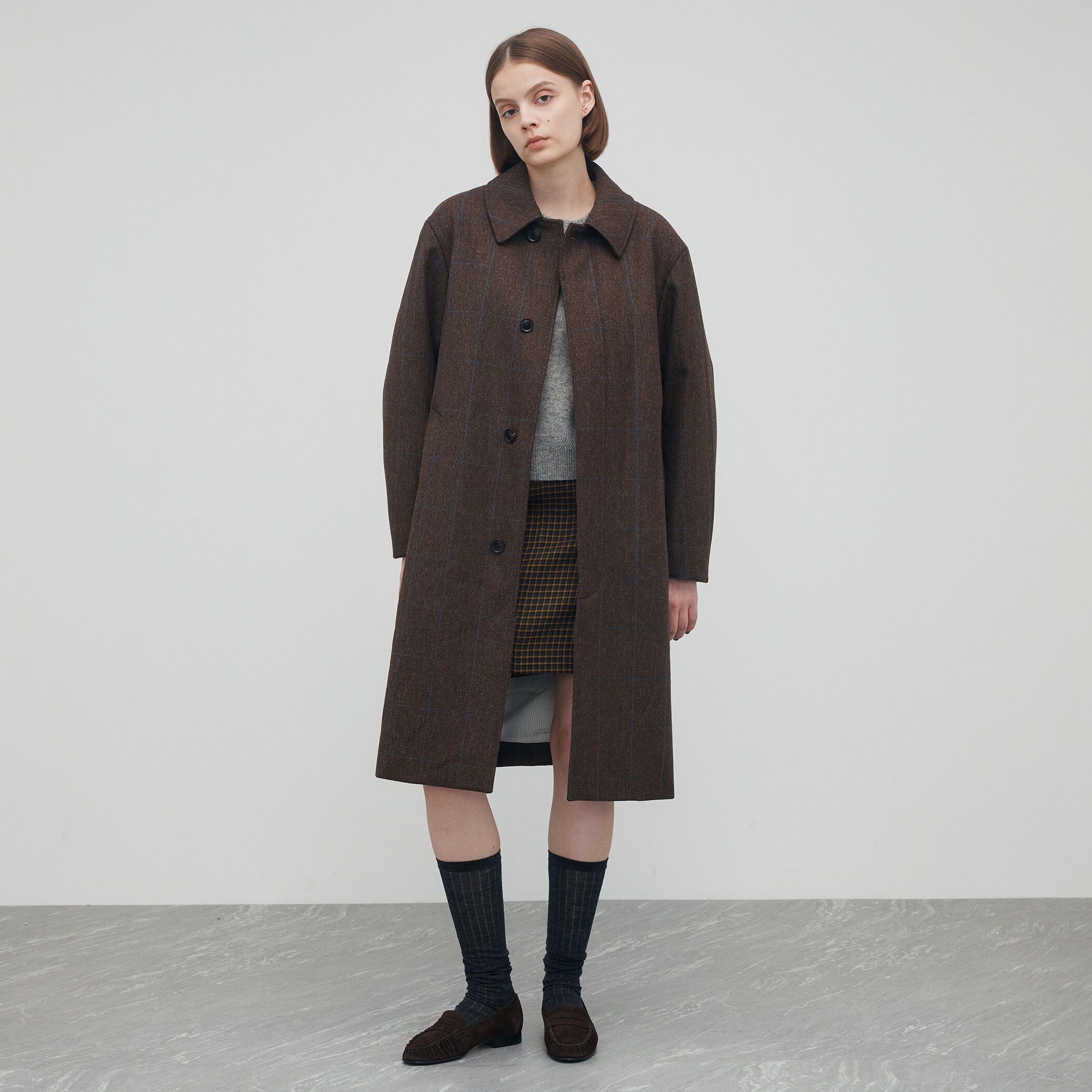 edition pourell ブリティッシュツイード ロングコート