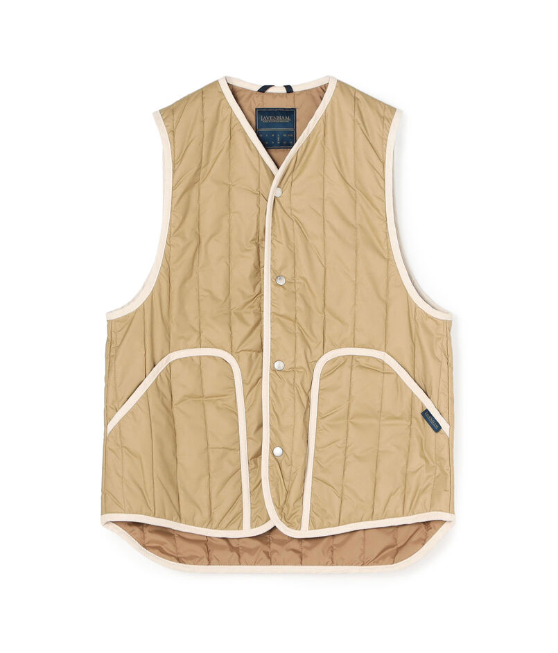 LAVENHAM STUDIO GILET ピグメントダイ バーティカルキルティングベスト