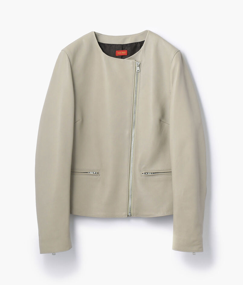 ラムレザー ノーカラージャケット