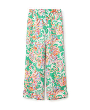 シルクツイル フラワーペイズリープリントパンツ