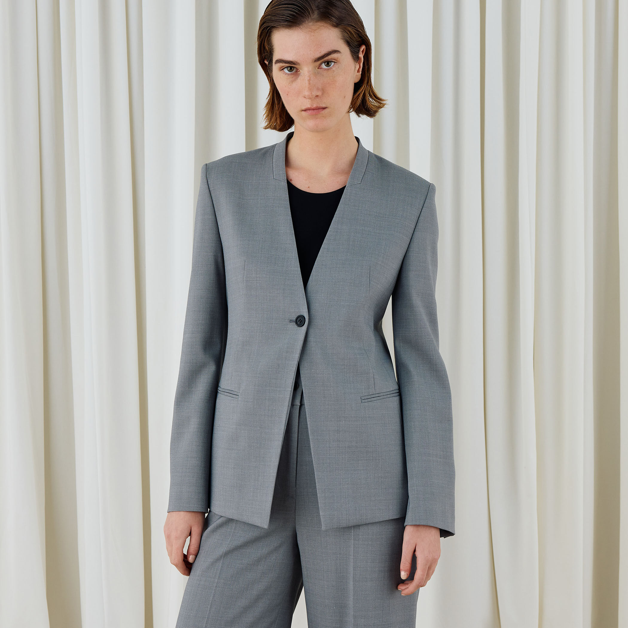 ポリエステルウールバラシャ Vカラージャケット 1シーズン着用◇トゥモローランド DESPRES ジャケット ポリエステル