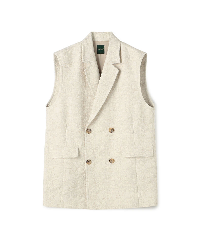 ボタニカルジャカード ダブルブレストジレ