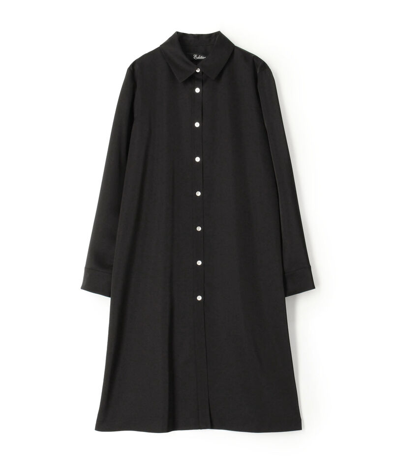 ■バックサテンジョーゼット シャツワンピース