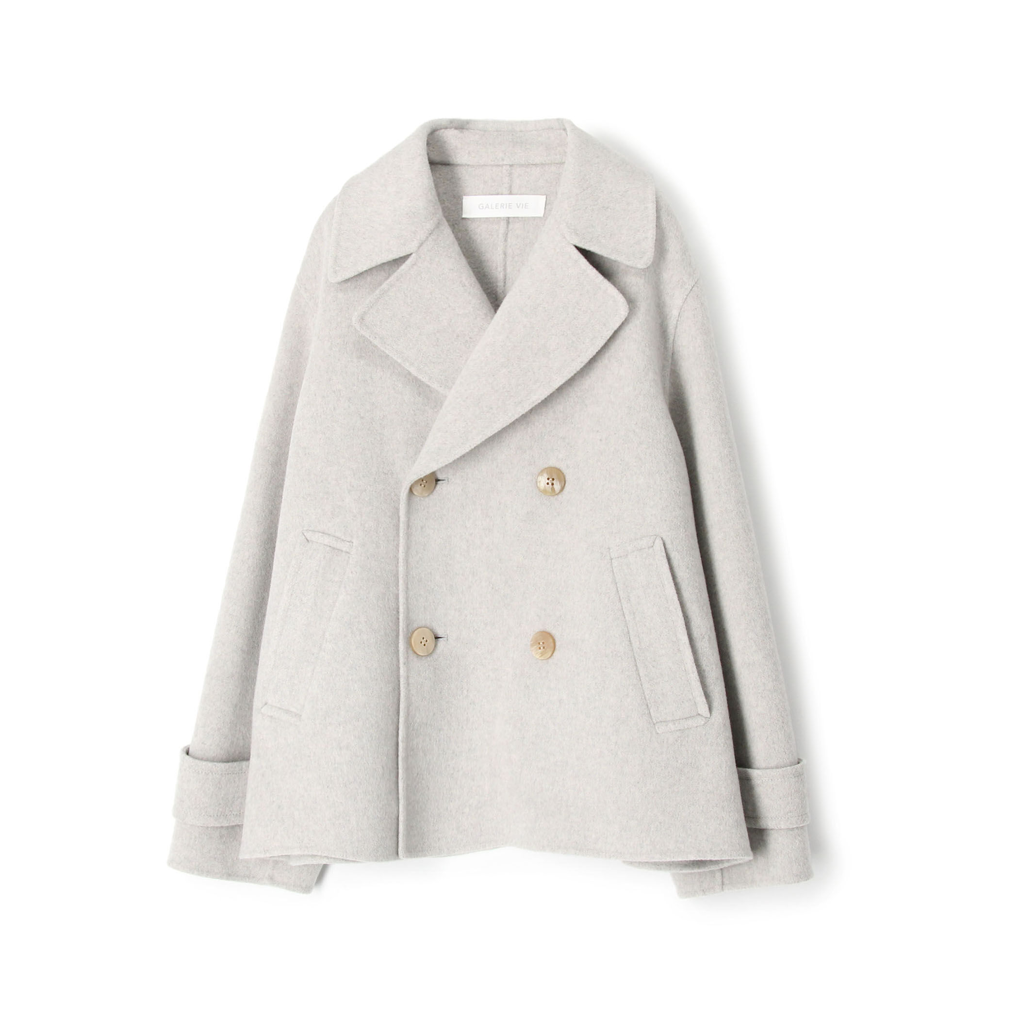 自由区　ピュアカシミヤショートビーバー Pコート　サイズ44　未使用 自由区 ピュアカシミヤショートビーバー Pコート サイズ44 未