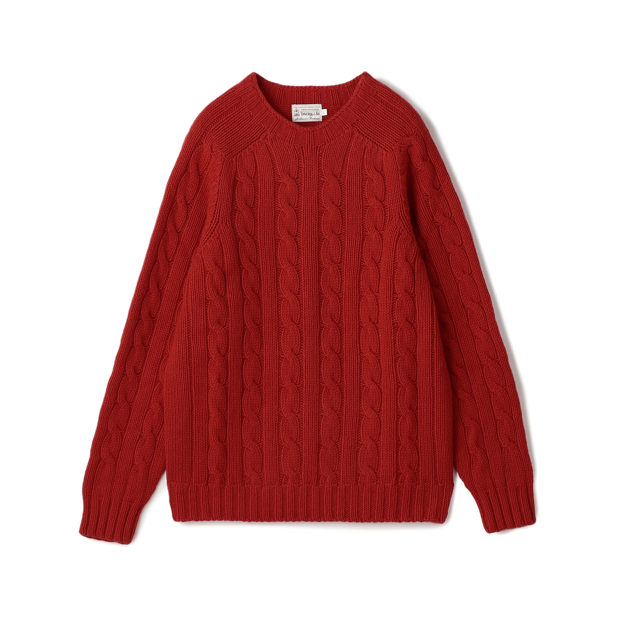 INVERALLAN ウールケーブル クルーネックプルオーバーニット