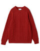 INVERALLAN ウールケーブル クルーネックプルオーバーニット