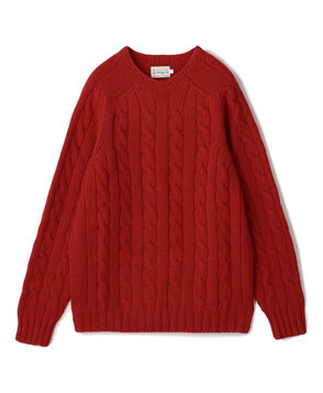 INVERALLAN ウールケーブル クルーネックプルオーバーニット