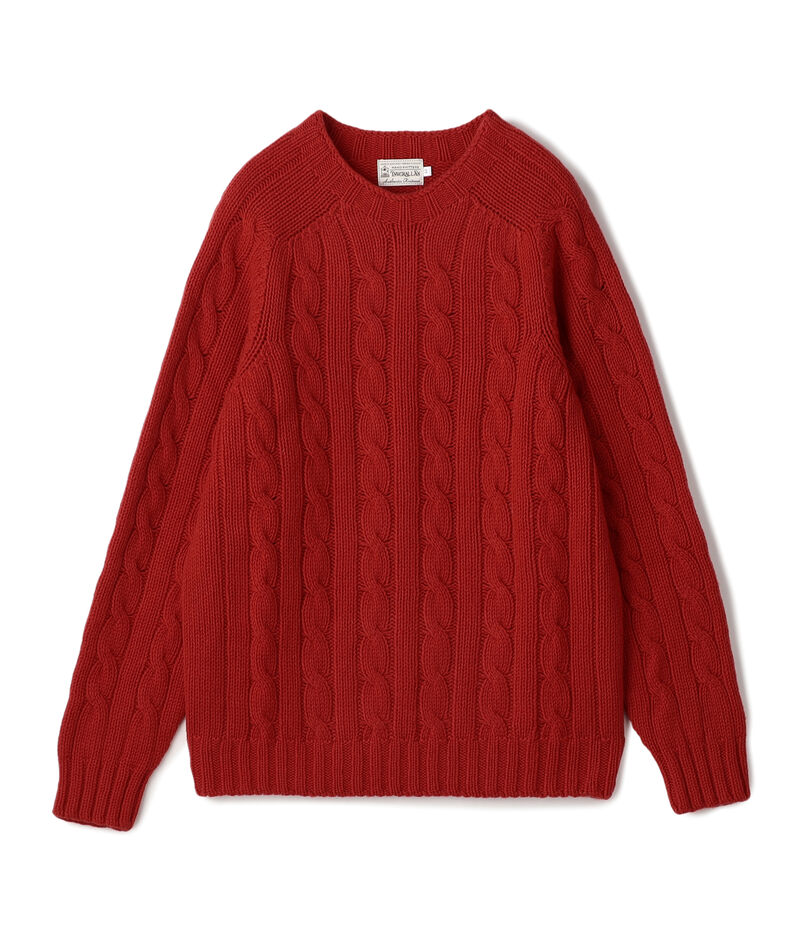 INVERALLAN ウールケーブル クルーネックプルオーバーニット