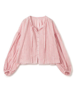 コットンボイルプリント ギャザーブラウス