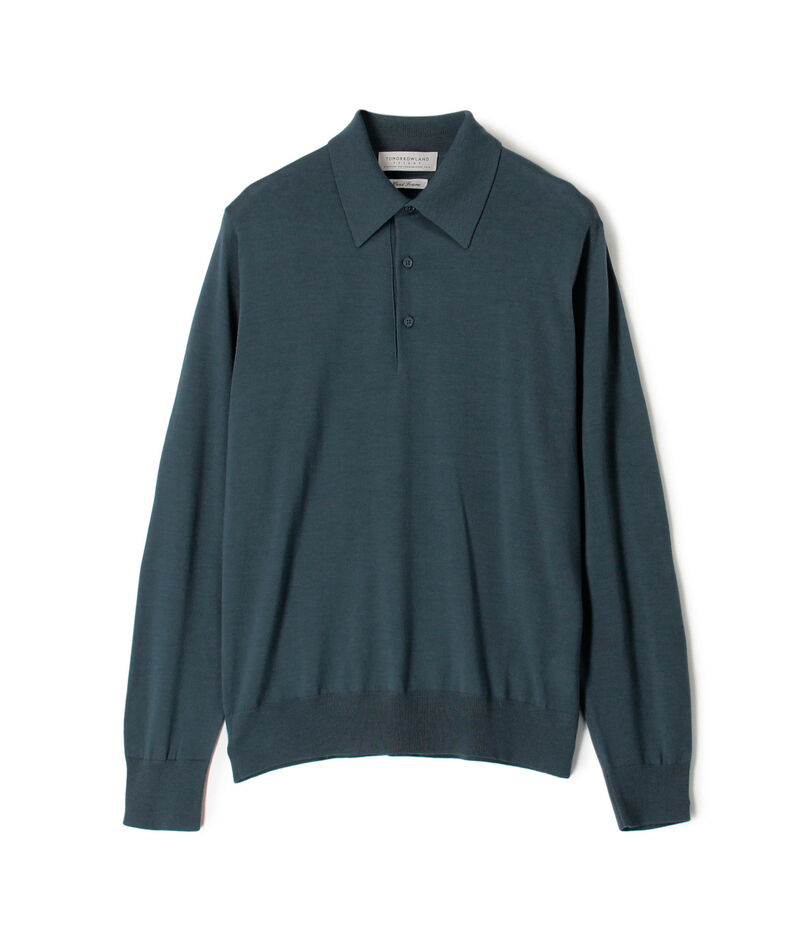 TOMORROWLAND tricot スーパーファインメリノウール ニットポロシャツ S-WOOL