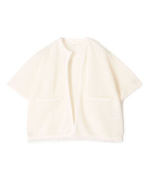 ダブルフェイスノット ハーフスリーブカーディガン