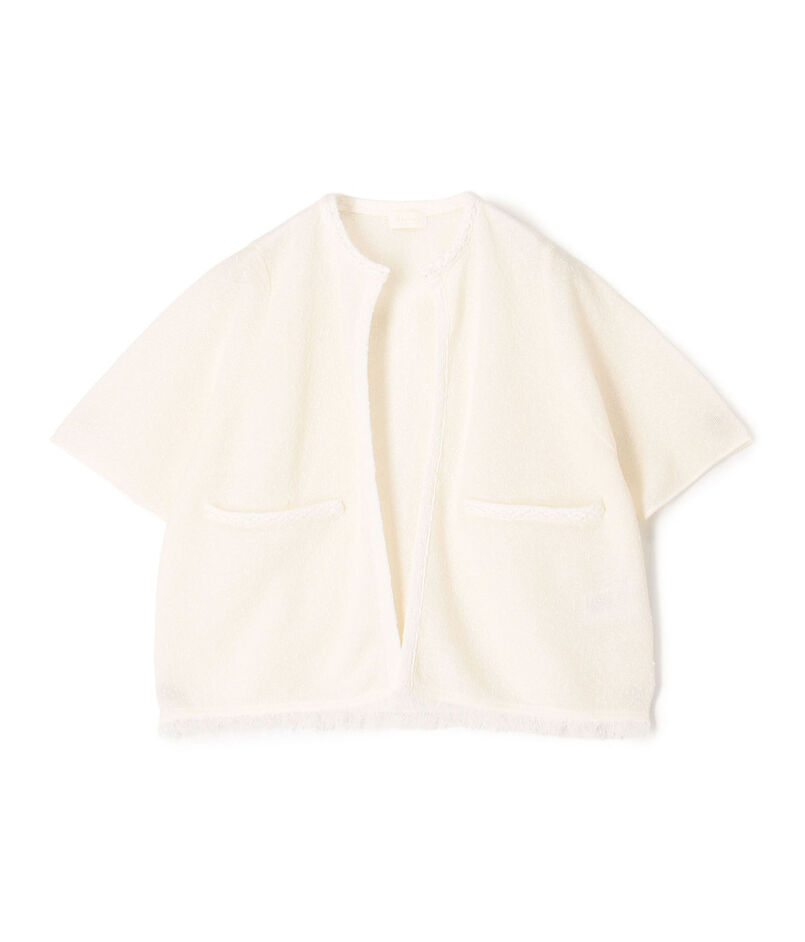 ダブルフェイスノット ハーフスリーブカーディガン