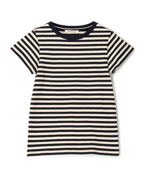 ETRE CECIL NAVY BRETON STRIPE CAP SLEEVE Tシャツ