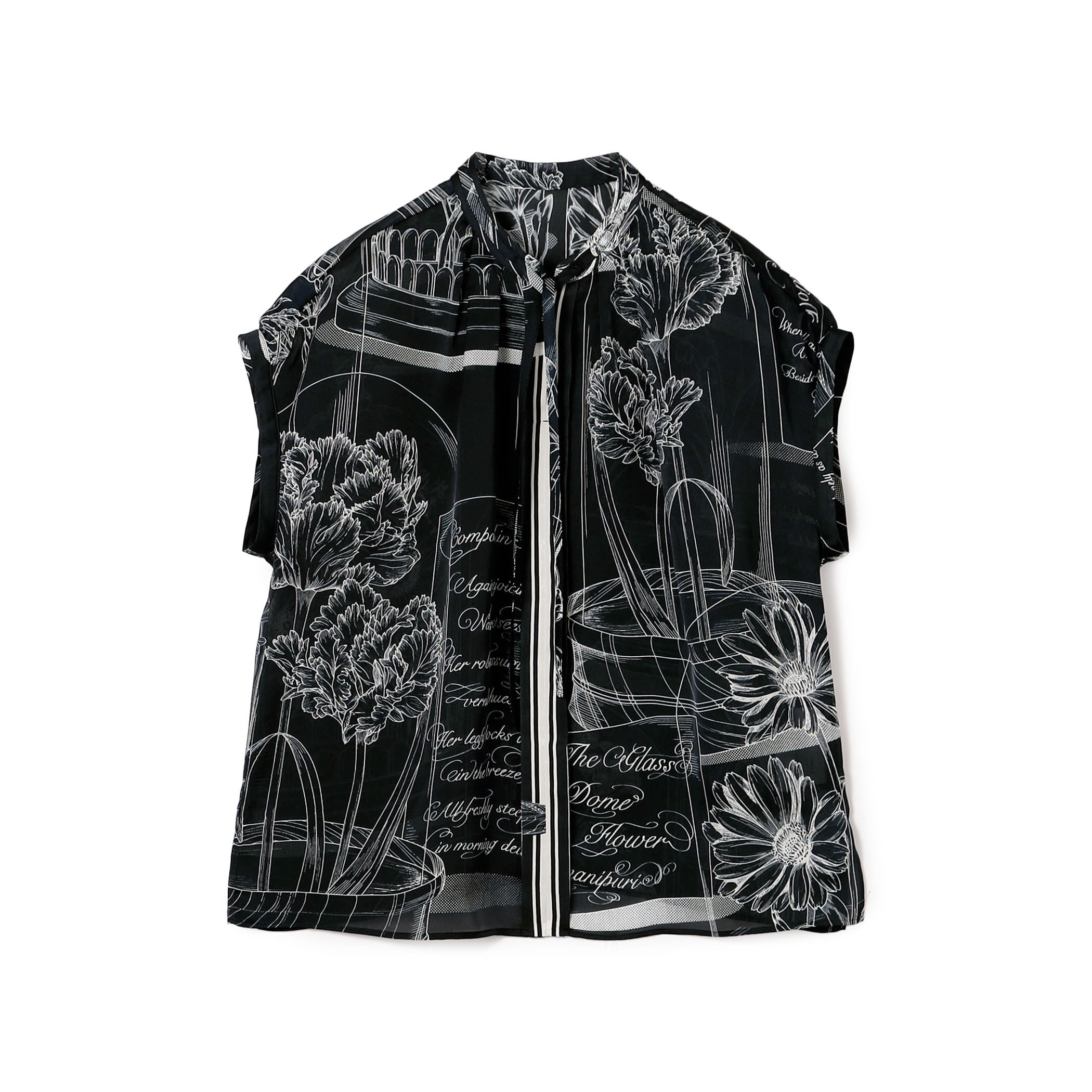 別注】manipuri for Ballsey Glass dome Flower ボウタイブラウス 別注】manipuri for Ballsey Glass dome Flower ボウタイブラウス