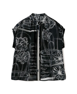 【別注】manipuri for Ballsey Glass dome Flower ボウタイブラウス