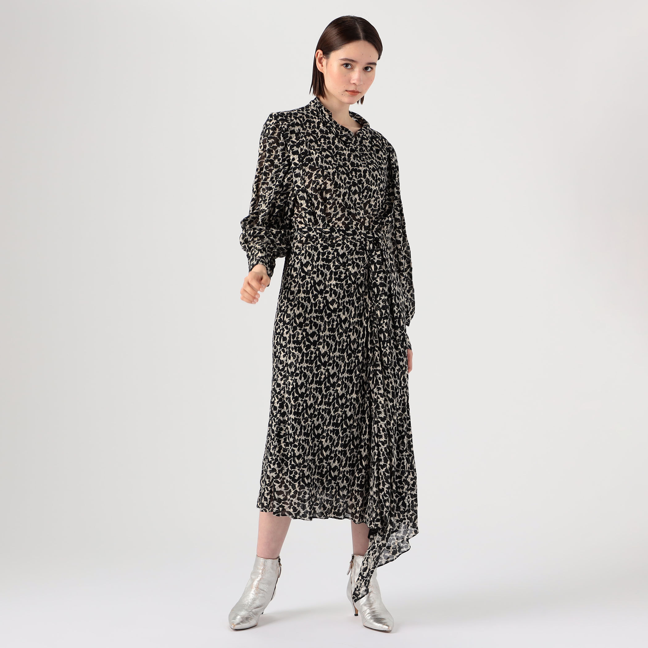 ISABEL MARANT JULINEA レーヨンプリント アシンメトリーマキシ