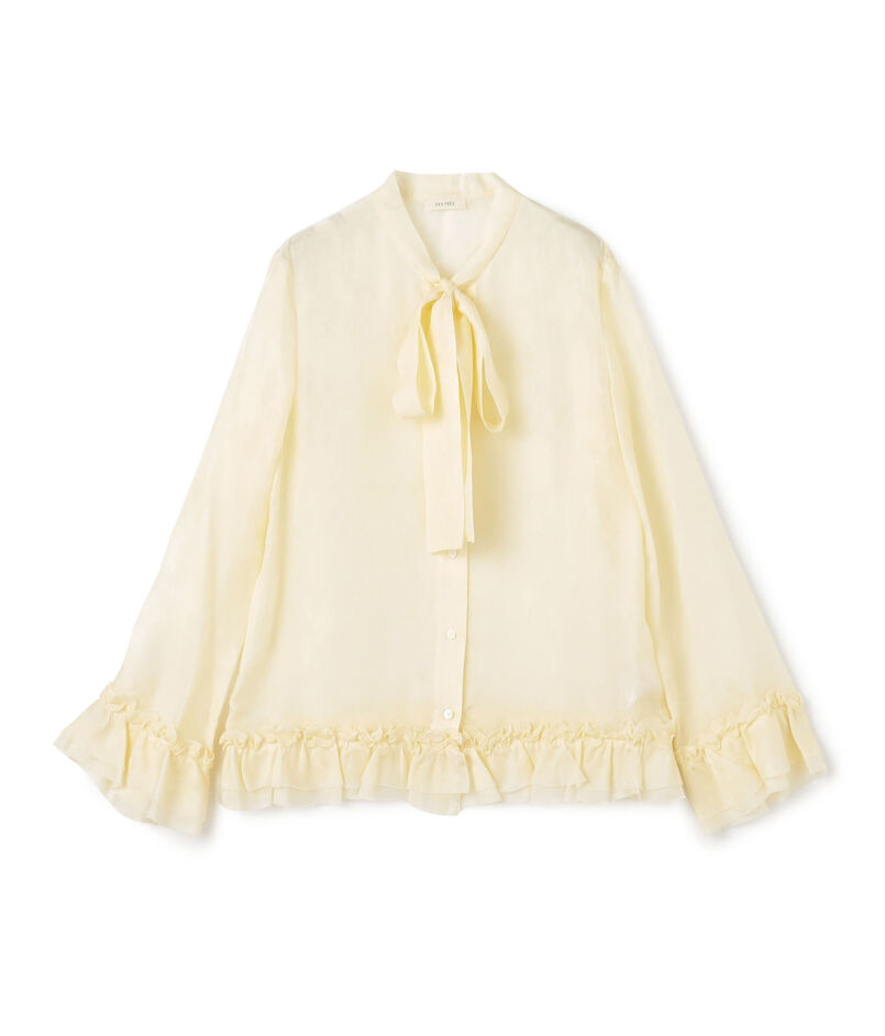 ムービングシャドウ ジャガード ボウタイフリルシャツ ムービングシャドウ ジャガード ボウタイフリルシャツ