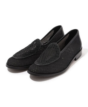 SOLOVIERE JACQUE NEW レザーメッシュ スリッポン