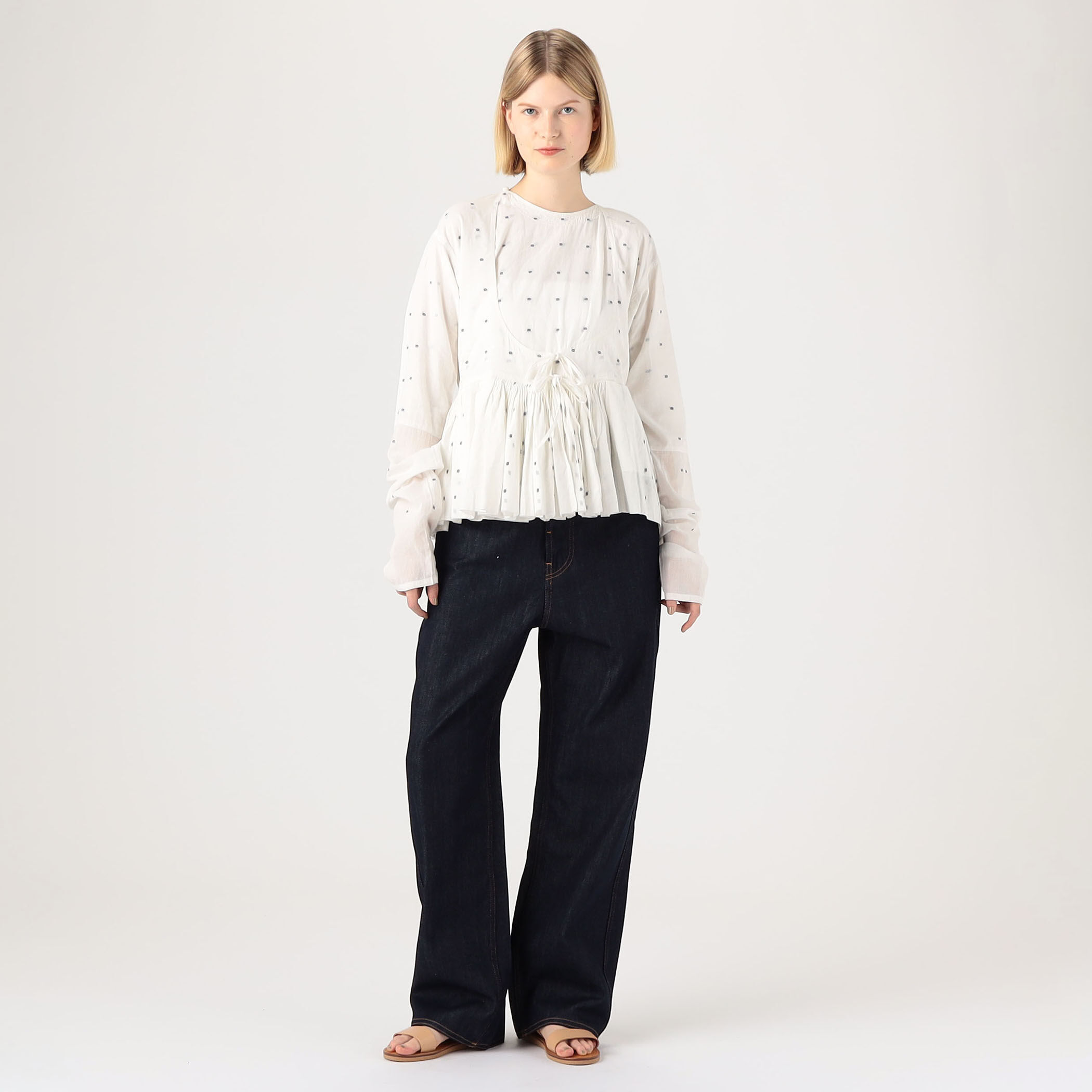 khandi & co.ブラウス Khadi and Co. | ライトカディタックブラウス〈 SARA 〉 Blue