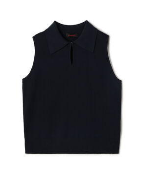 ファインポリエステル ビッグカラーノースリーブプルオーバー