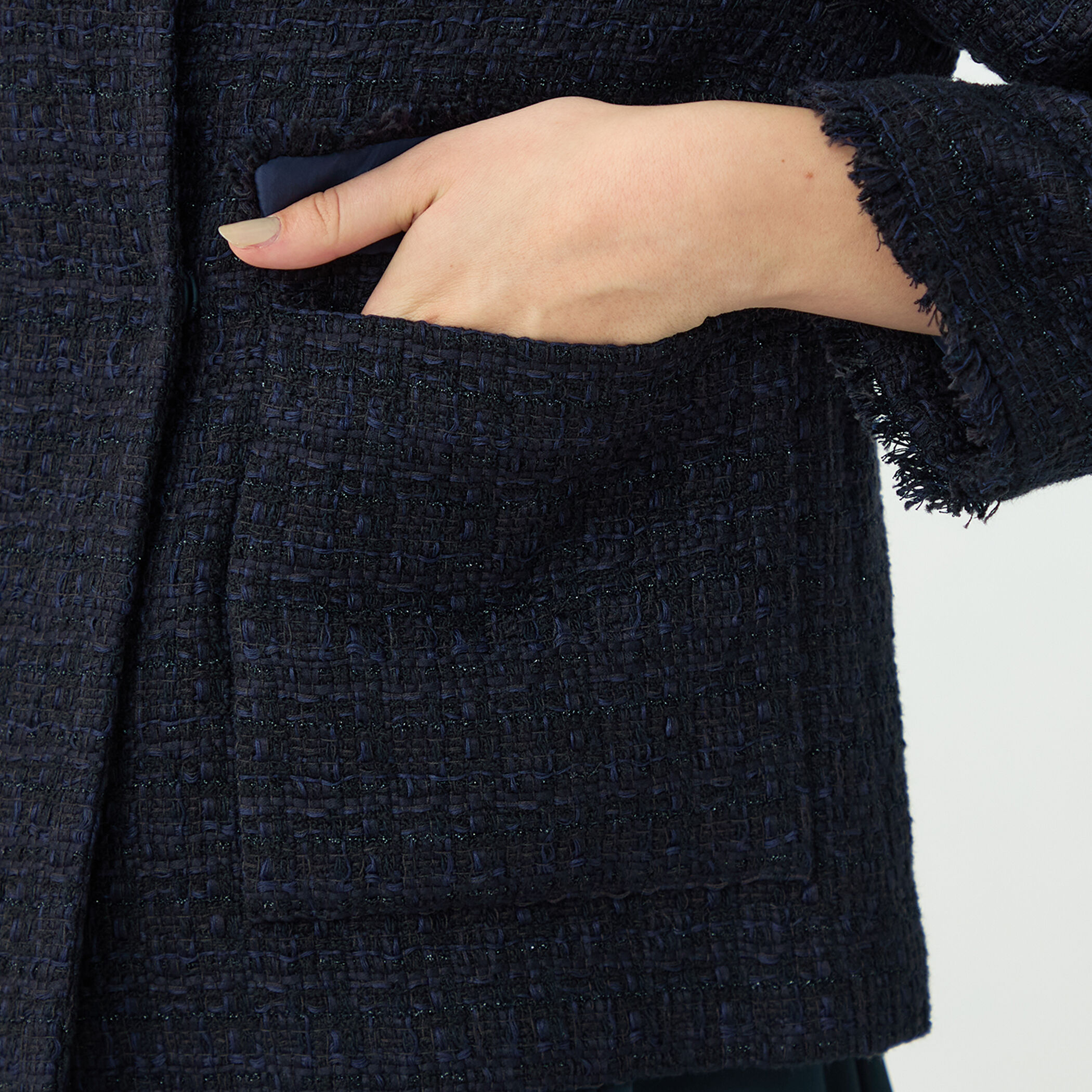 ラメミックスツイード セミダブルクルージャケット｜トゥモローランド