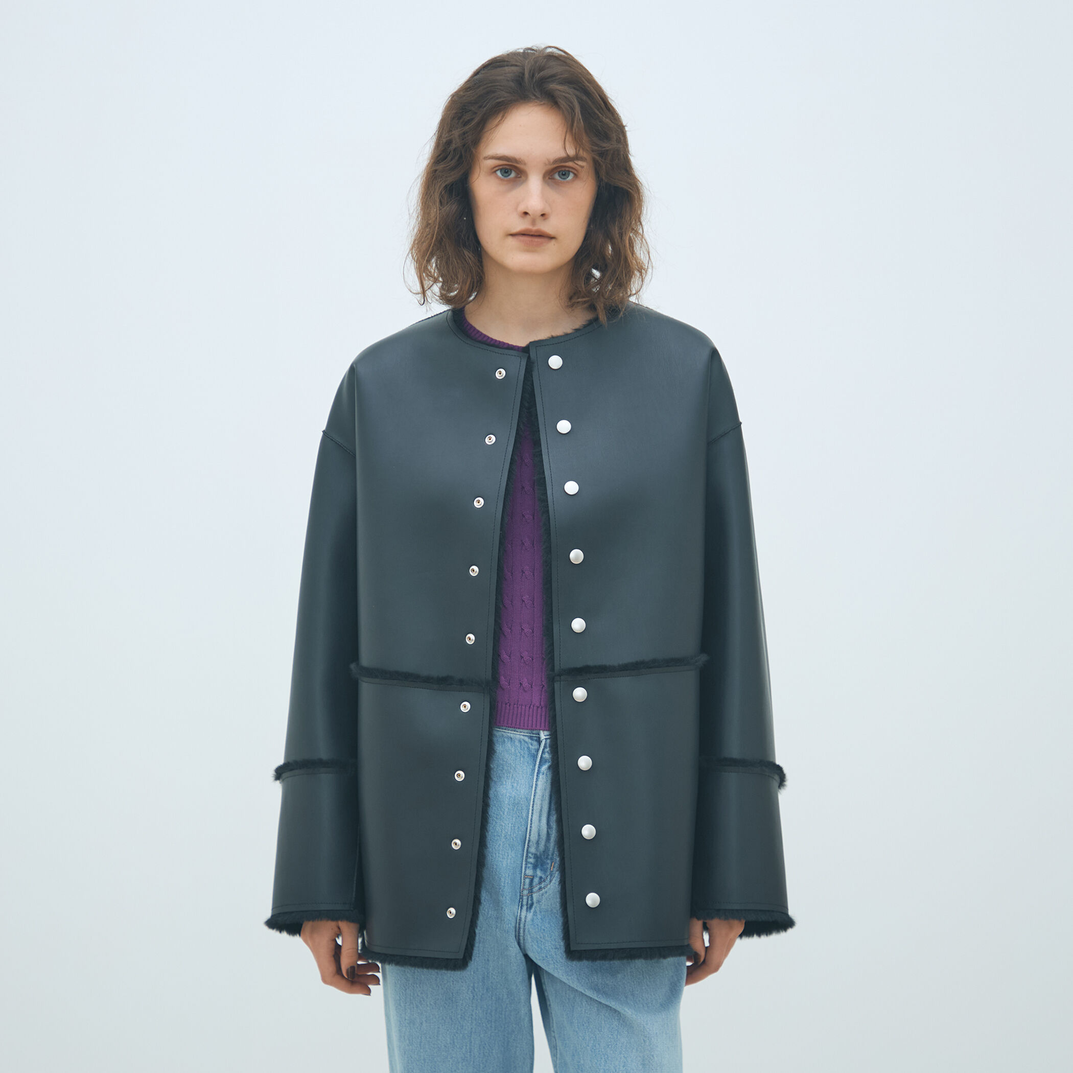 フェイクムートン リバーシブルショートコート｜トゥモローランド 公式通販