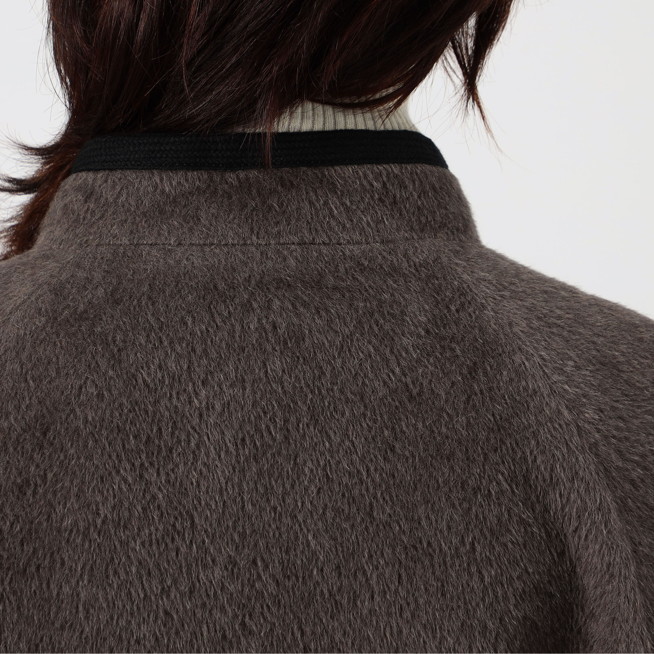 ebure スーリーアルパカシャギーピーコート ダークブラウン 36 極美品 ebure スーリーアルパカシャギーピーコート ダークブラウン 36 極美品