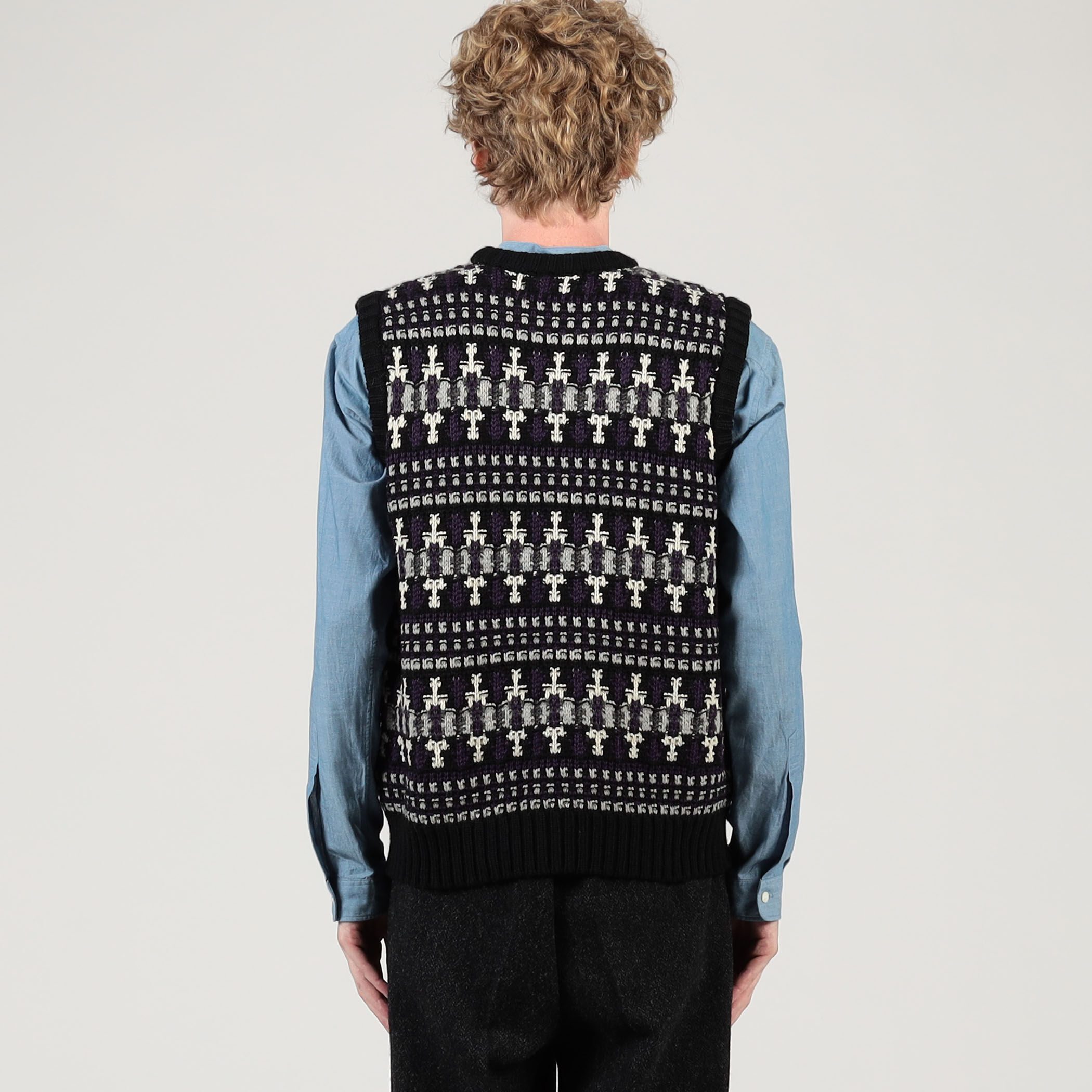 別注】Redeux メリノウールフェアアイル柄 クルーネックニットベスト