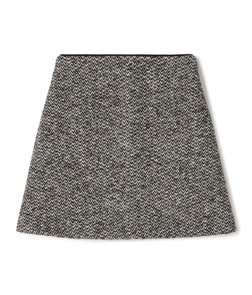 カラーネップホームスパン トラペーズミニスカート