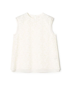 リーフフラワー レイヤードノースリーブブラウス