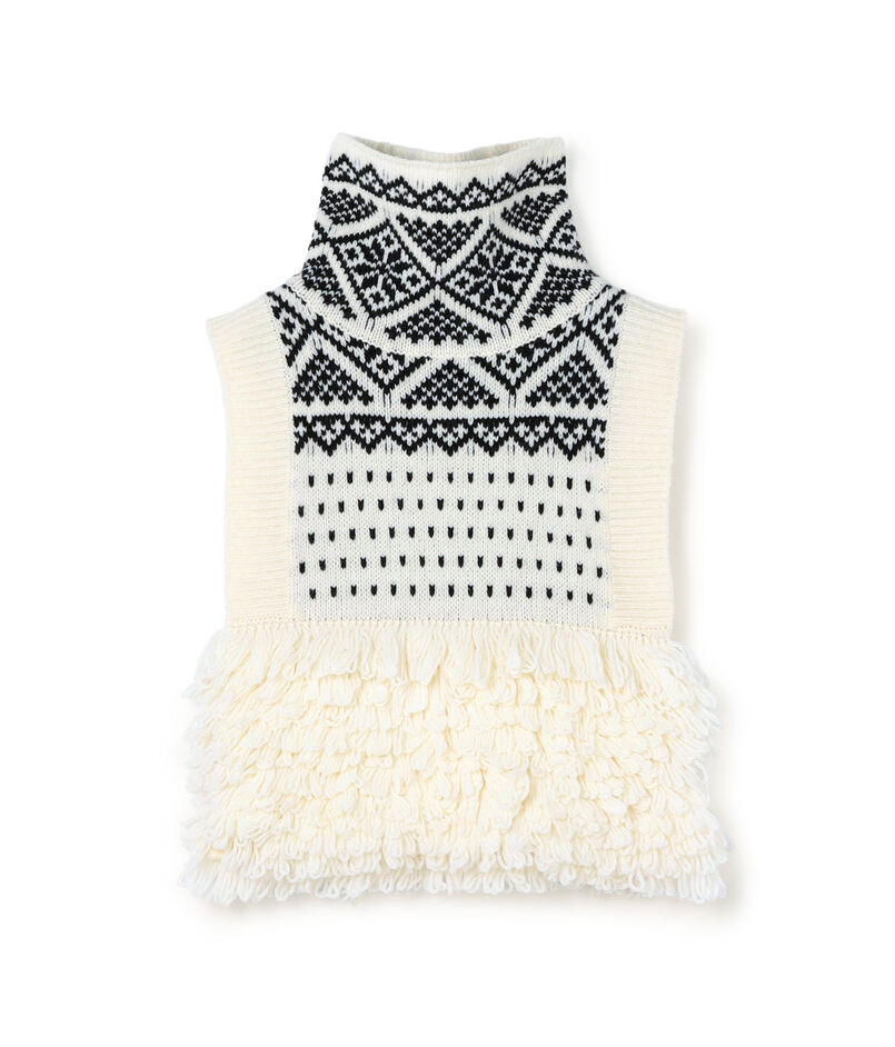 HYKE NORDIC VEST ハイネック ニットベスト