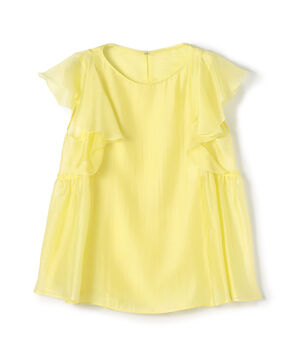 セルロースポリエステルオーガンジー フレアスリーブブラウス