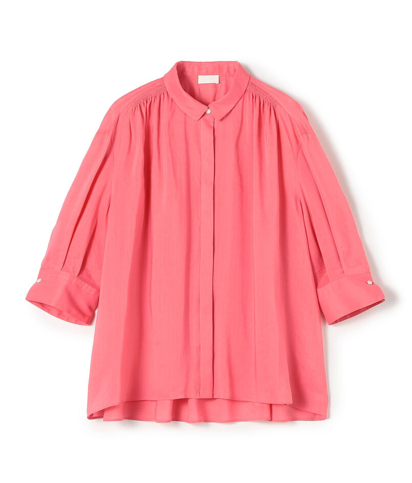 スムースラミー ハーフスリーブブラウス