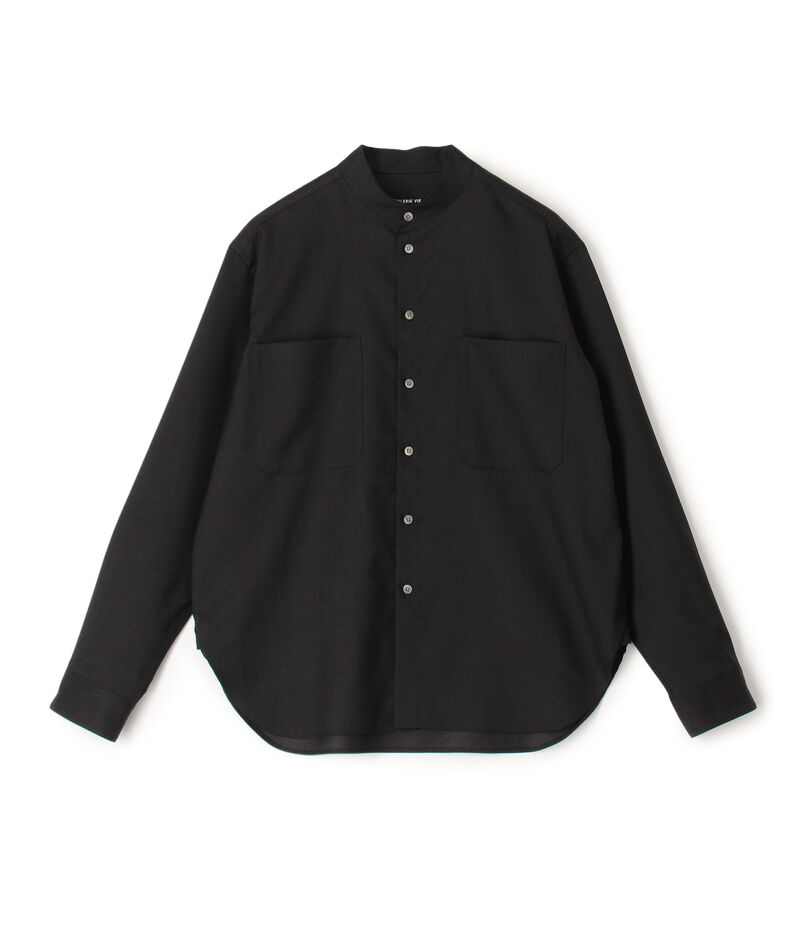 ウォッシャブルギャバジン スタンドカラーシャツ