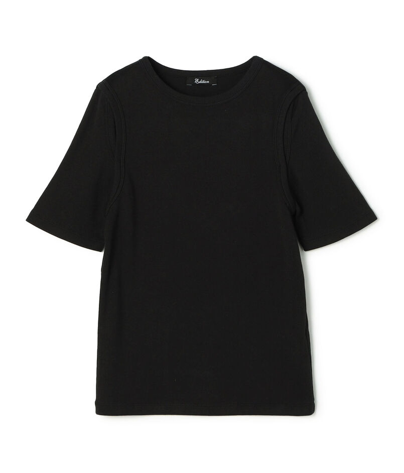 ■コットンフライス カットスリーブTシャツ