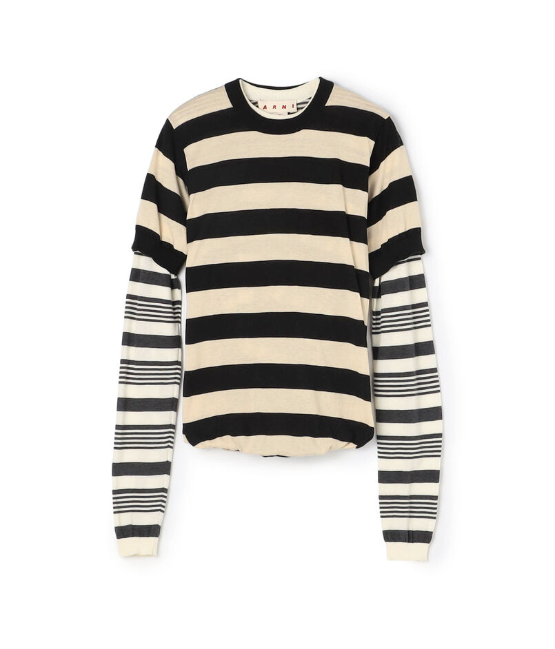 MARNI ROUNDNECK ボーダートップス