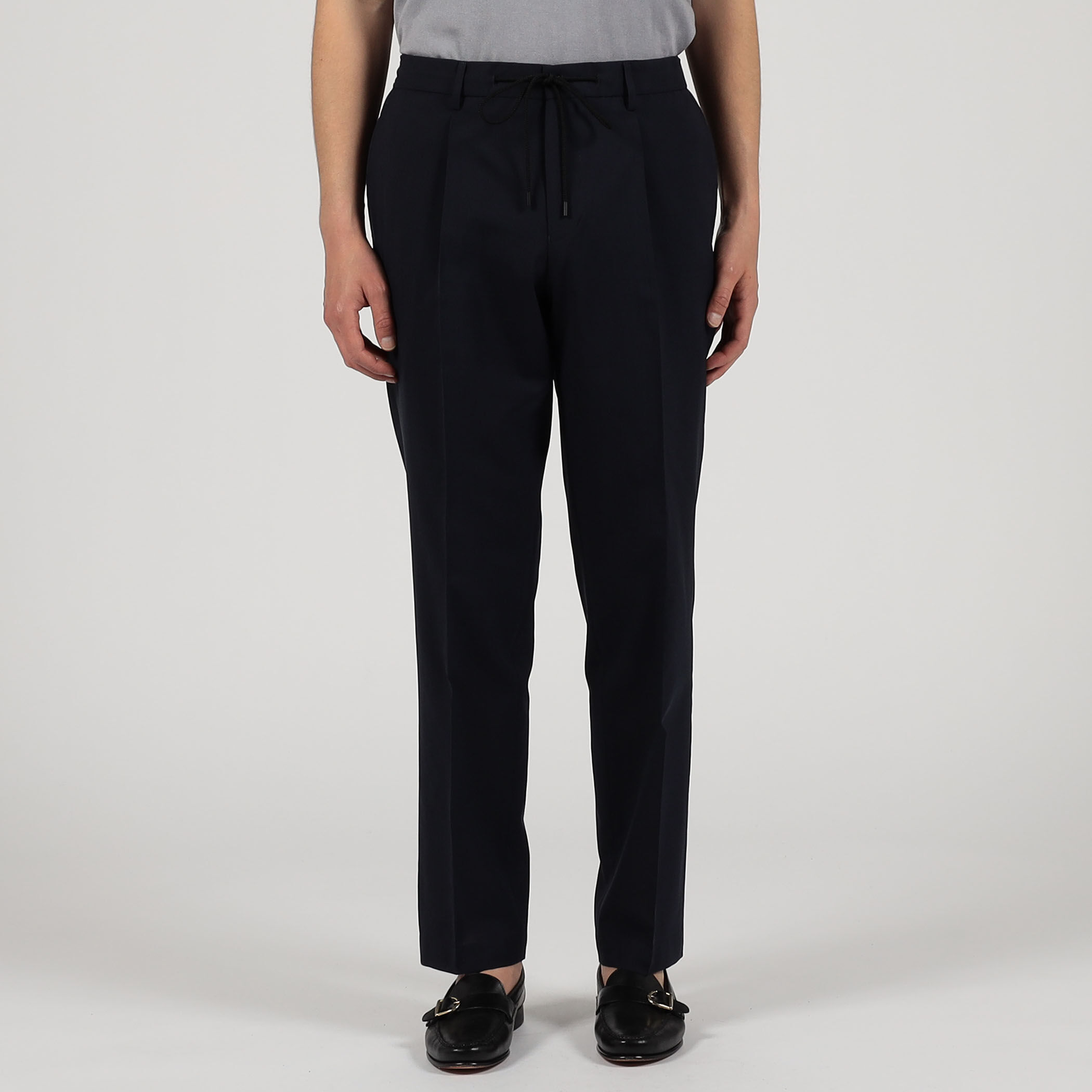 □Super120'sウールポリエステル 1プリーツイージースラックス