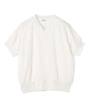 Botanical zip-up cardigan