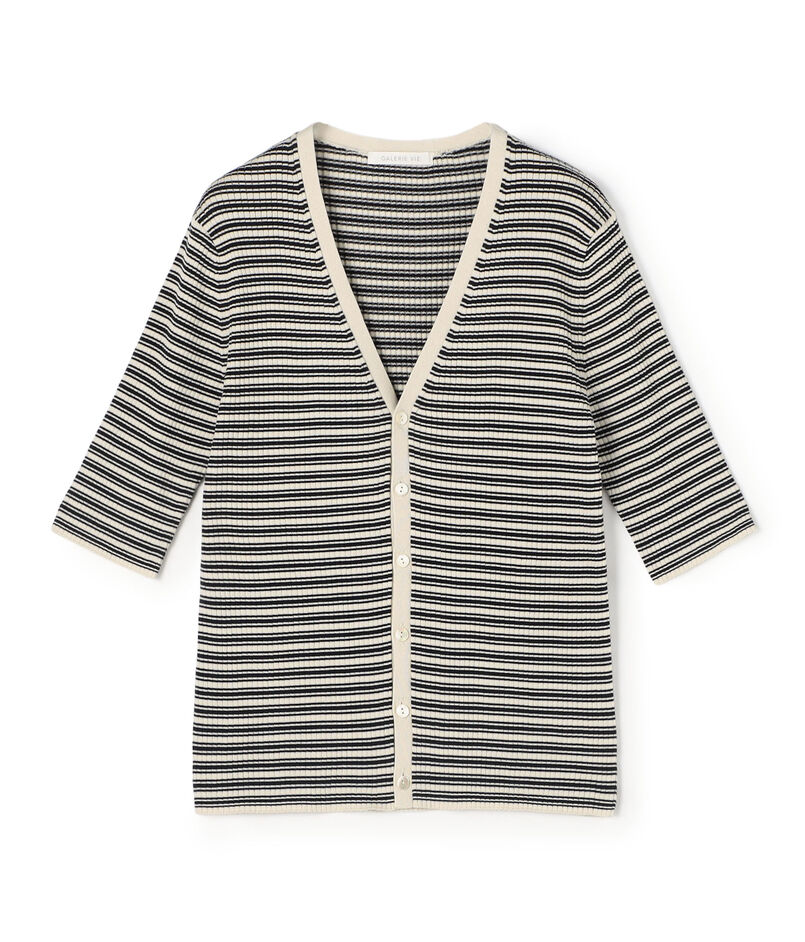 ギザコットンリブ ハーフスリーブカーディガン